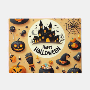 Felpudo Happy Halloween Fun Spooky Mix & Haunty House