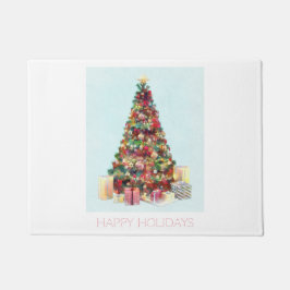 Felpudo Happy Holidays. Christmas Tree