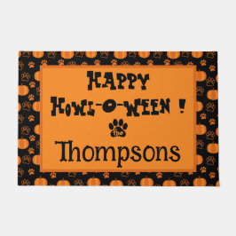 Felpudo Happy Howl-o-Ween Custom Dog Halloween Door Mat