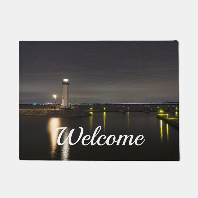Felpudo Harbour Rockwall Lighthouse Bienvenidos a Doormat (Anverso)