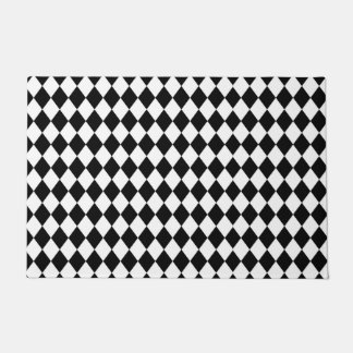 Felpudo Harlequin blanco y negro