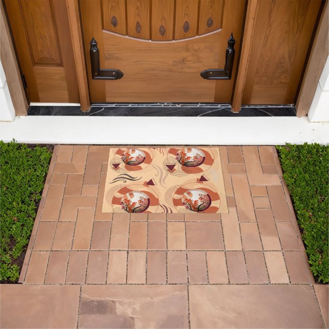 Felpudo Harmonious Orange Blossom Circles (Exterior)