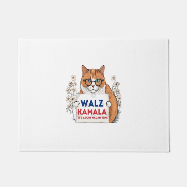 Felpudo Harris Walz 2024 kamala cat (Anverso)
