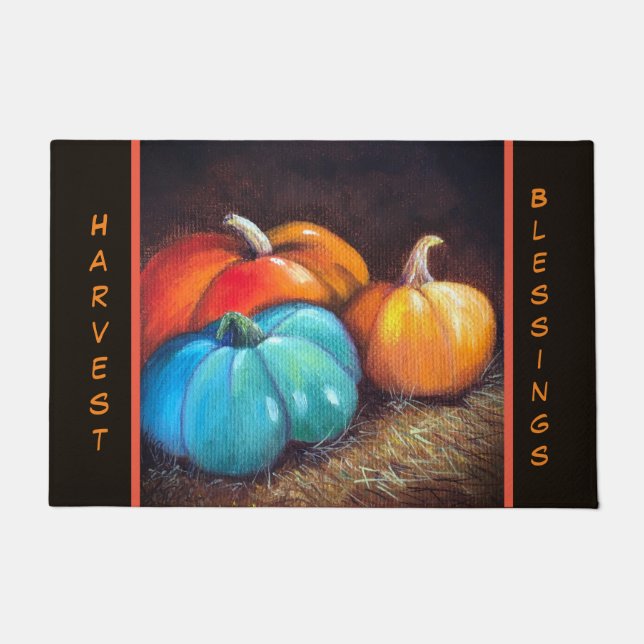 Felpudo Harvest Blessings Thanksgiving Door Mat (Anverso)