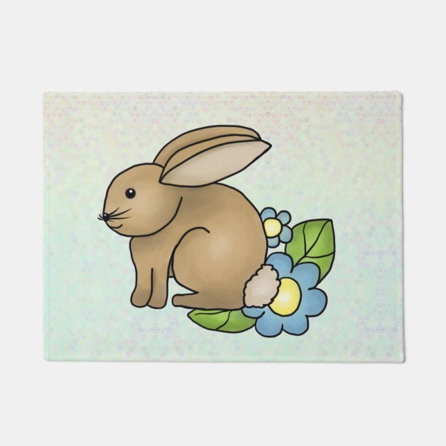 Felpudo Häschen mit Blümchen (Anverso)