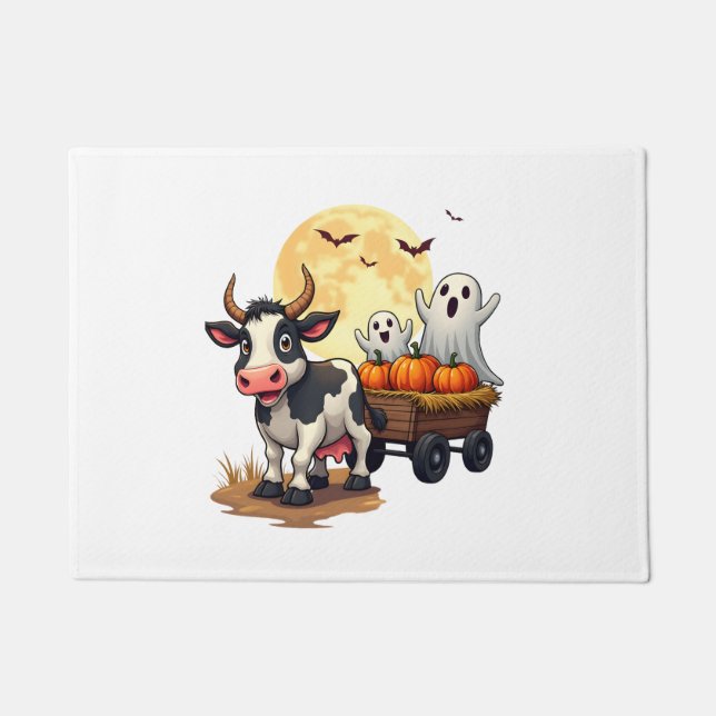 Felpudo Haunted Hayride Cow (Anverso)