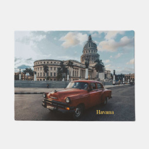 Felpudo Havana Cuba Coche Clásico Antiguo