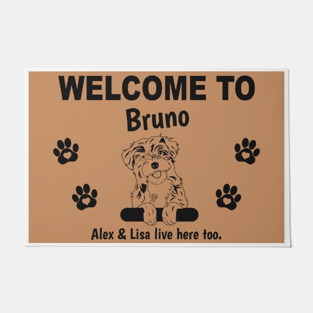 Felpudo Havanese Dog Welcome Personalized Custom Fußmatte (Anverso)