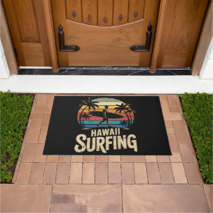 Felpudo Hawái Surf Retro - Surfista de Playa de la Puesta