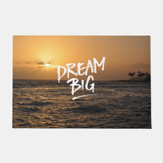 Felpudo Hawaii Ocean Sunset Dream Big (Anverso)