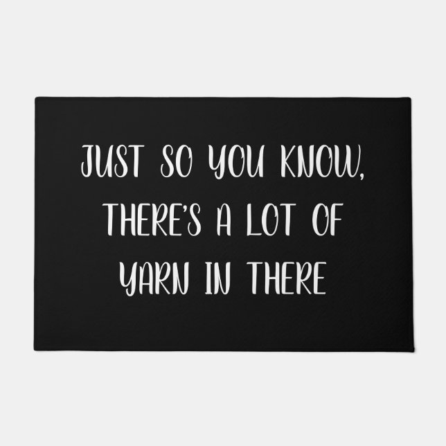 Felpudo Hay mucha gracia de Yarn Black White Knitter (Anverso)