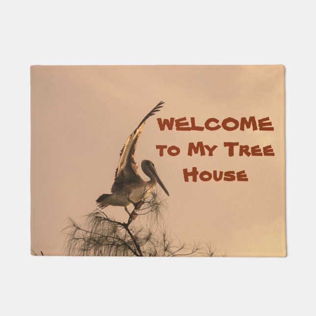 Felpudo Haz Tu Propia Puerta De Árbol Pelícano Personaliza (Anverso)