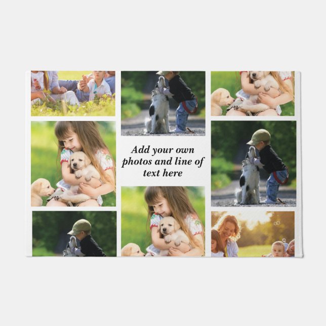 Felpudo Haz tu propio collage de fotos y texto (Anverso)