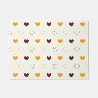 Felpudo Heart Pattern with Orange & Brown Hearts