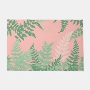 Felpudo Helecho de hoja rosa sonrosado Botánico Verde salv