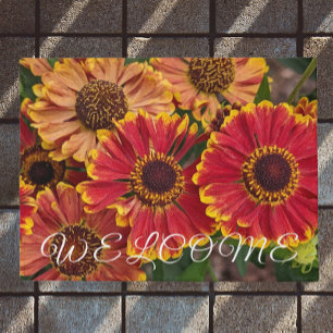Felpudo Helenium Autumnale Blooms Floral Bienvenida