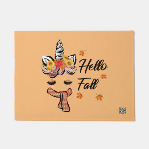 Felpudo Hello Fall Unicorn