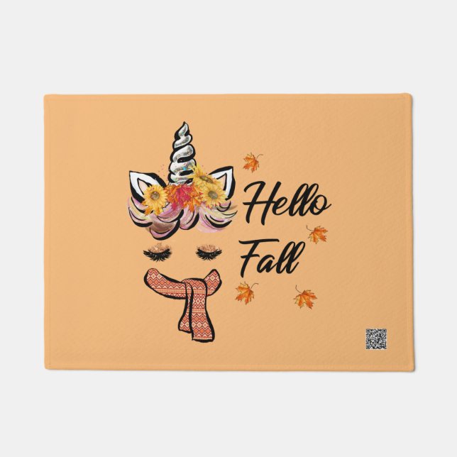 Felpudo Hello Fall Unicorn (Anverso)