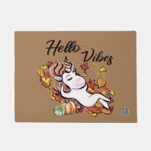 Felpudo Hello Fall Vibes Unicorn