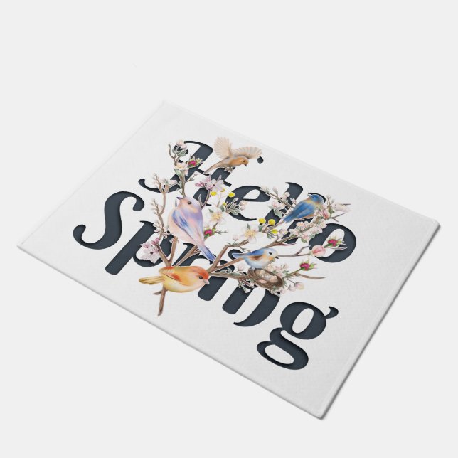 Felpudo Hello Spring Birds (Angular)