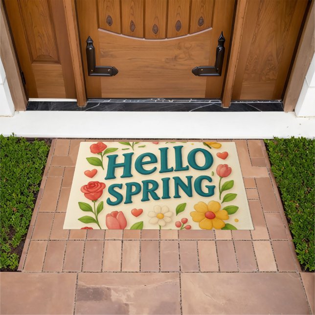 Felpudo "Hello Spring" Vibe-Infused (Exterior)