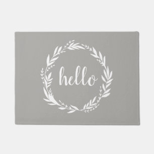 Felpudo Hello Wreath Farmhouse