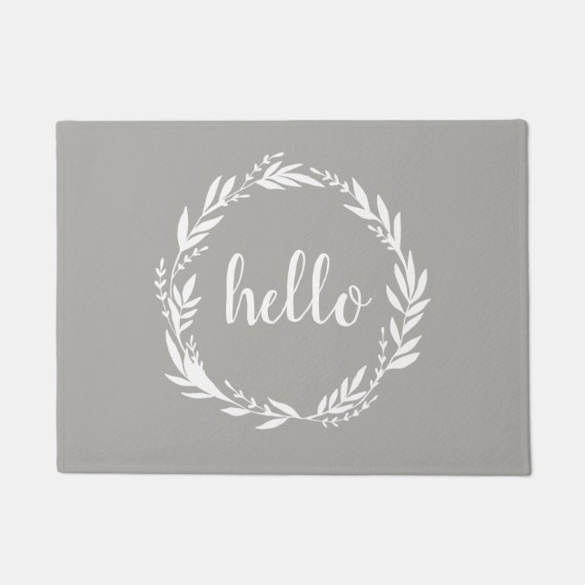 Felpudo Hello Wreath Farmhouse (Anverso)