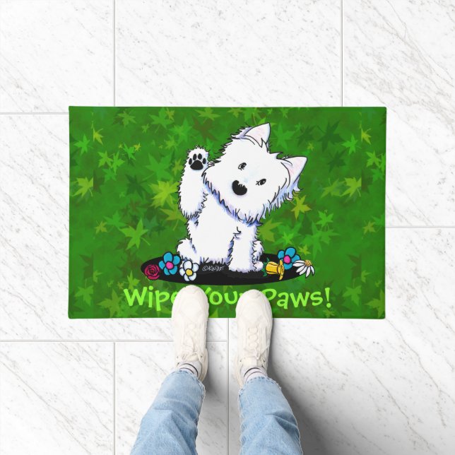 Felpudo Helper Waving Westie Doormat (Interior)