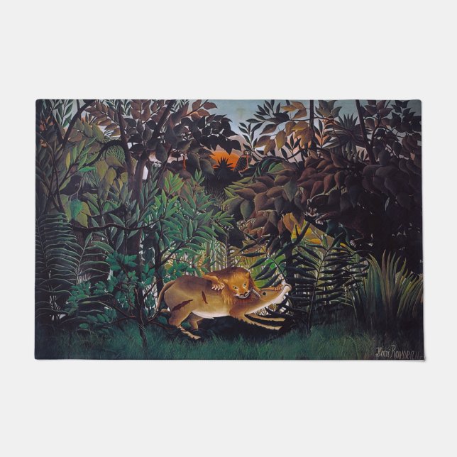 Felpudo Henri Rousseau - El león hambriento (Anverso)