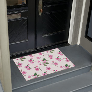 Felpudo Hermosa flor de cerezo rosa Doormat