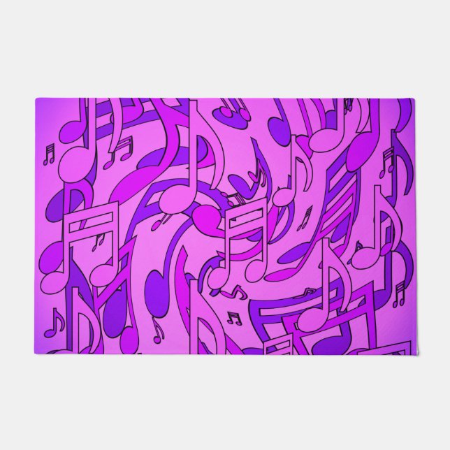 Felpudo Hermosa música de diseño musical ultravioleta (Anverso)