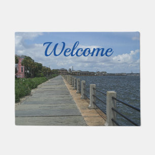 Felpudo Hermosa pasarela Waterfront Walkway Bienvenida Doo