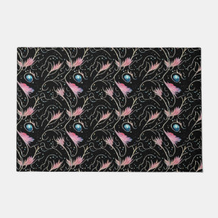 Felpudo Hermosas Flores y Patrón de Swirls