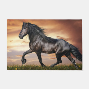 Felpudo Hermoso caballo negro