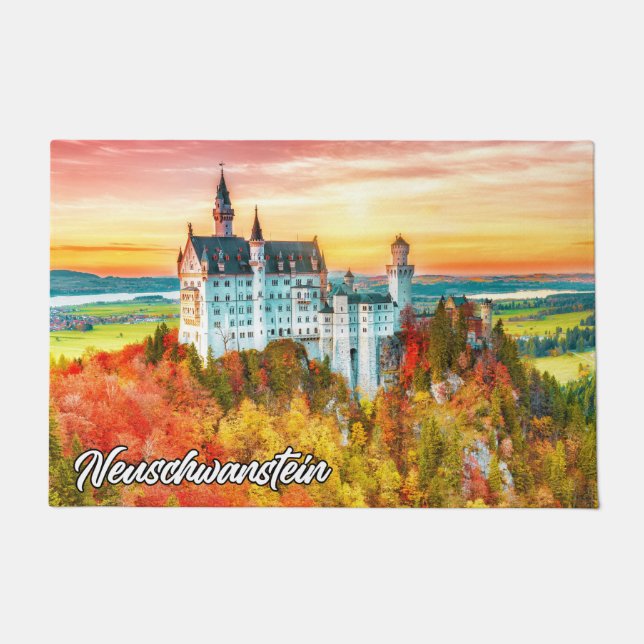 Felpudo Hermoso Castillo Neuschwanstein, Alemania (Anverso)
