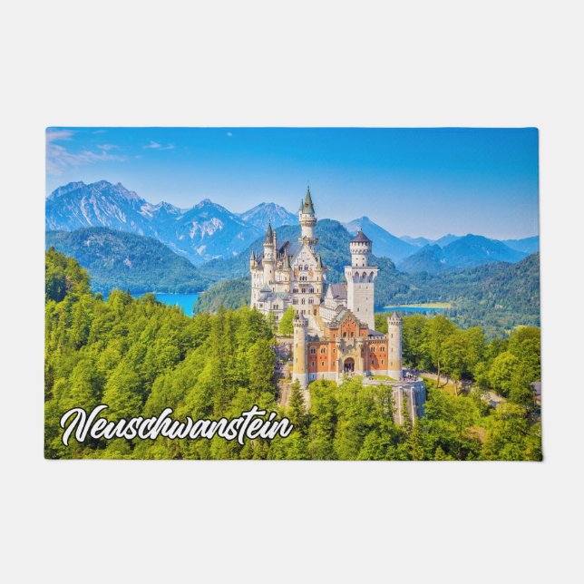 Felpudo Hermoso Castillo Neuschwanstein, Alemania (Anverso)