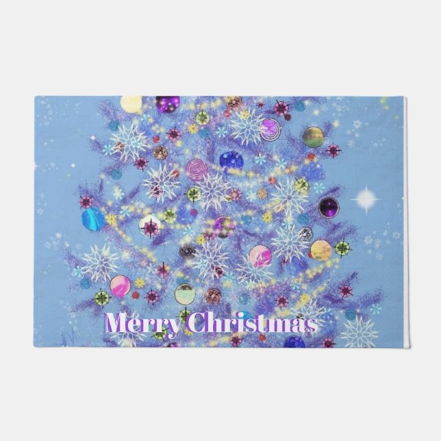 Felpudo Hermoso Doormat de Árbol de Navidad (Anverso)