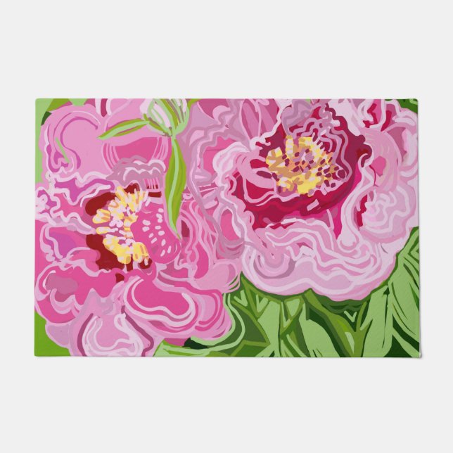 Felpudo Hermoso doormat peony (Anverso)