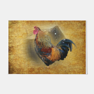 Felpudo Hermoso gallo y rústico gallinero