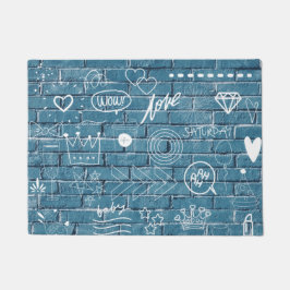 Felpudo Hermoso graffiti en pared caligrafía verde