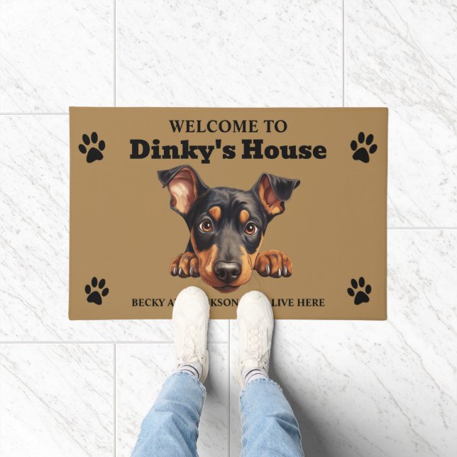 Felpudo Hermoso perro Doberman Pinscher (Interior)