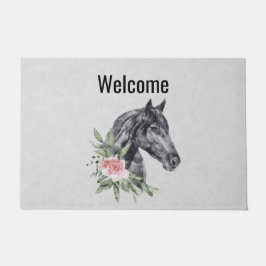 Felpudo Hermoso retrato de cabeza de caballo