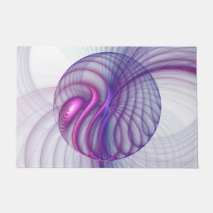 Felpudo Hermoso swing arte fractal abstracto moderno rosa