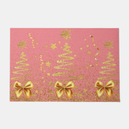 Felpudo Hermosos árboles dorados de cristal lindo rosa mod