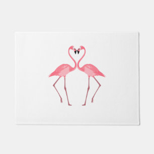 Felpudo Hermosos flamencos rosas amor