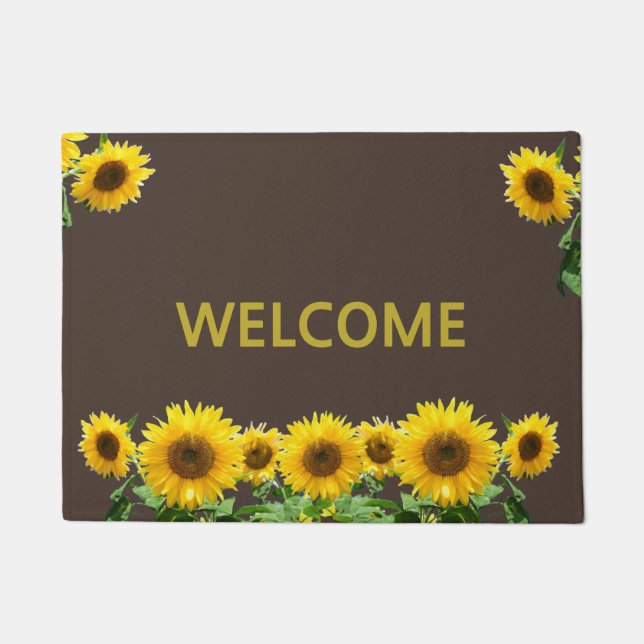 Felpudo Hermosos girasoles en el Doormat de bienvenida mar (Anverso)