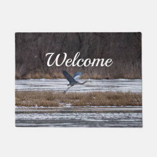 Felpudo Heron despegar Doormat de bienvenida