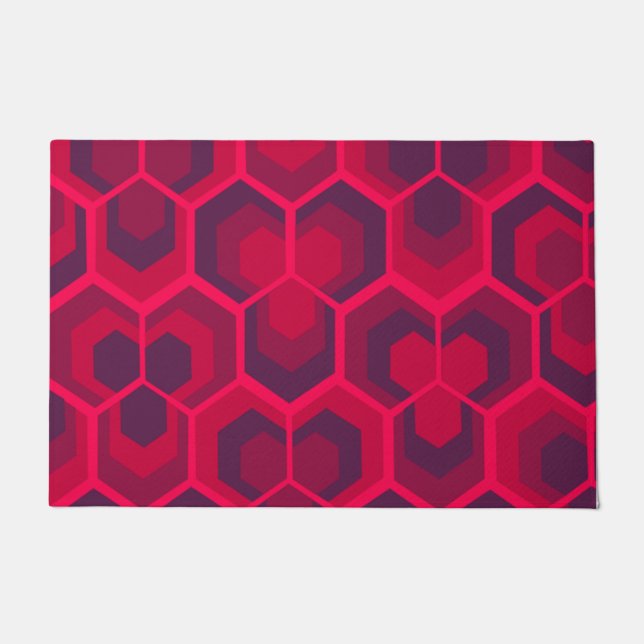 Felpudo Hexagons Flowers (Anverso)