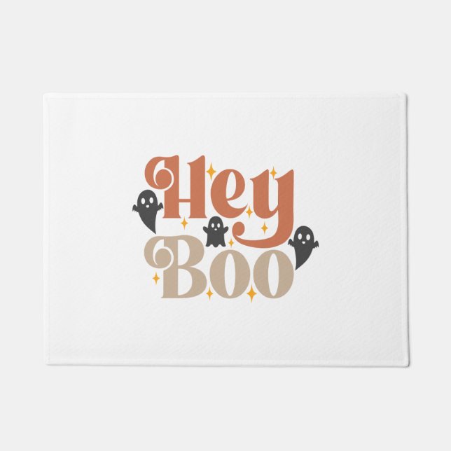 Felpudo Hey Boo Boho Halloween Hey Boo Ghost (Anverso)