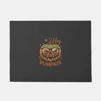 Felpudo Hey Calabaza Gafas de Jack Lantern de Halloween Bi